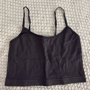 Black Ribbed Crop Top